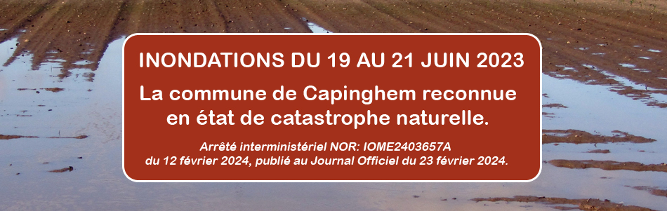 Inondations du 19 au 21 juin 2023 : Capinghem reconnue en état de catastrophe naturelle